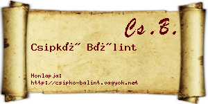 Csipkó Bálint névjegykártya